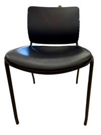 Sleek Modern Stackable Media Working Chair in Matte Black