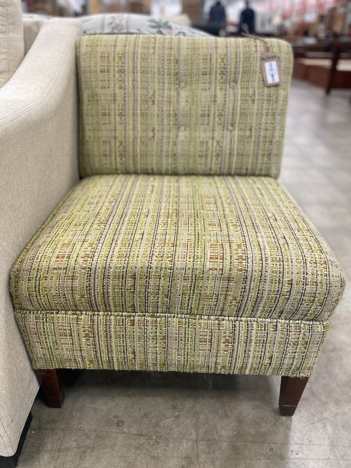 Green And Brown Armless Chair