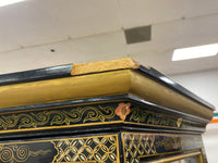 Chinese Lacquer Wood Hexagonal Curio Cabinet