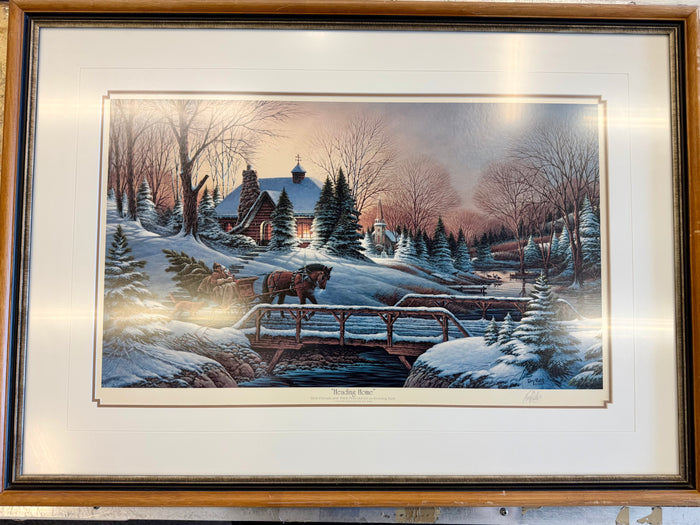 Terry Redlin "Heading Home" Framed & Double-Matted Print – Signed Open Edition