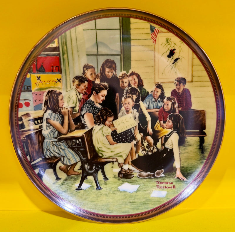 "The Story Hour" Limited Edition of Norman Rockwell Collectable Plate - with Authentication Certificate