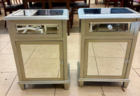 Mirrored Nightstands / Accent Cabinets (Set of 2)