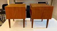 Charming Vintage Mid-Century Modern Teak Nightstands / Side Tables (Set of 2)