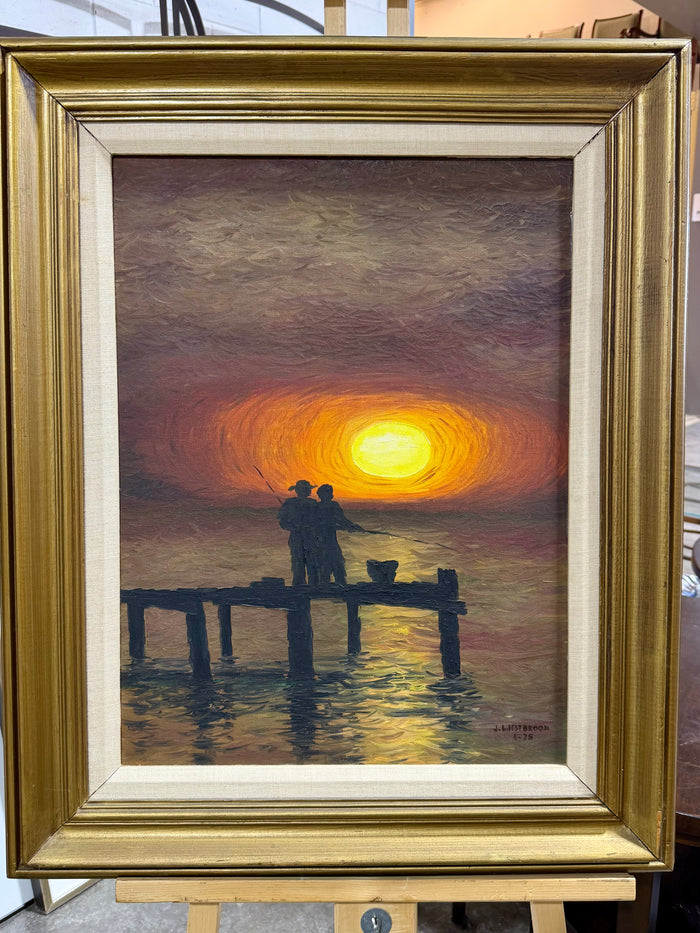 Fisherman at Louisiana Sunset