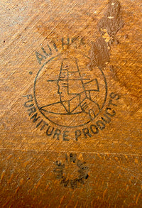 Vintage "Authentique Furniture Products" Rustic Solid Wood 3-Legged Milking Stool with Side Handle