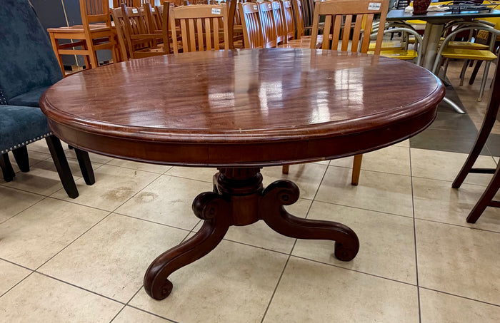 Grand Victorian Round Center / Hallway Table with Scroll Leg Pedestal Base