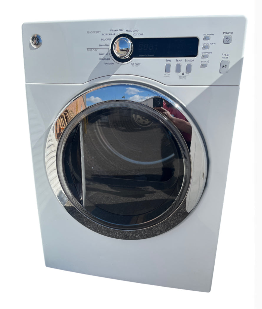 24-inch white electric front-load stackable dryer