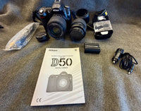 Nikon D50 DSLR Camera Bundle – 2 Lenses, Roots Bag & Complete Accessory Kit