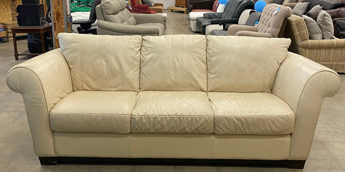 Modern Cream Leather Sofa