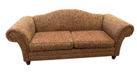 Vintage Gold & Brown Leaf Upholstered Fabric Sofa