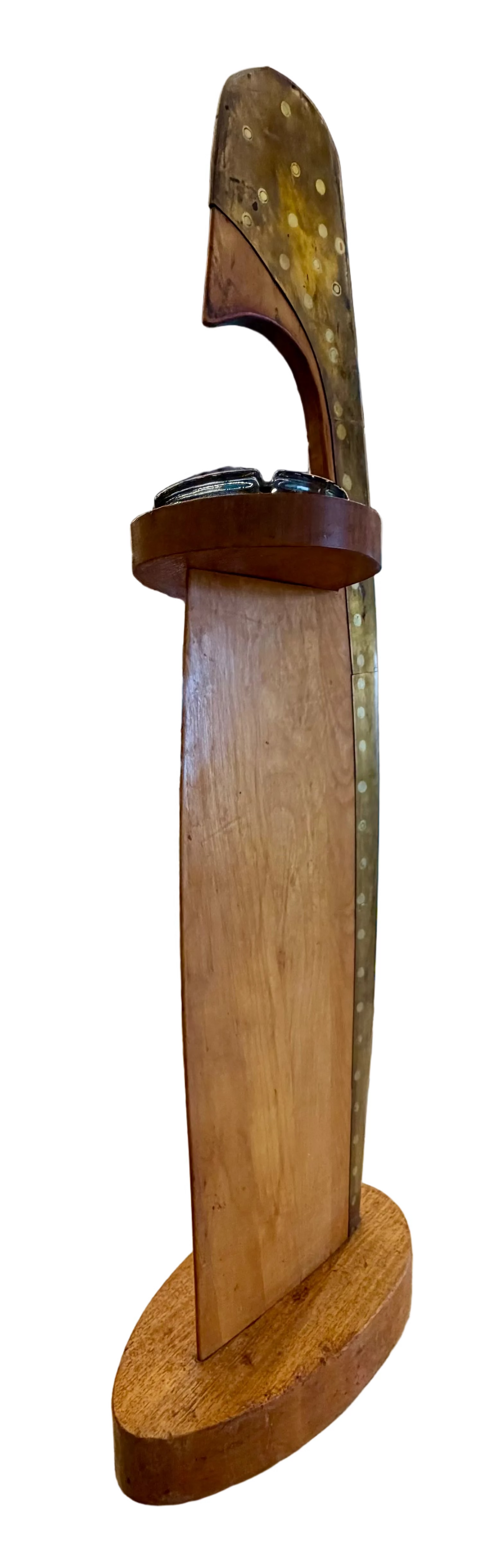 Vintage Mid-Century Propeller Blade Floor Stand| Aviation Trench Art