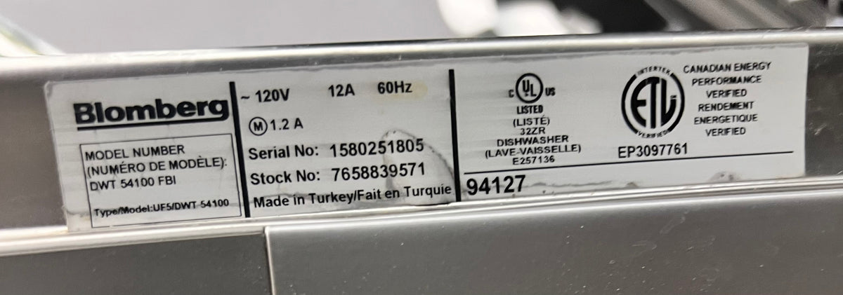 Bloomberg Integrated Dishwasher 24"