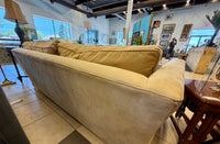 Inviting and Cozy Neutral Faux Swede Living Room Sofa
