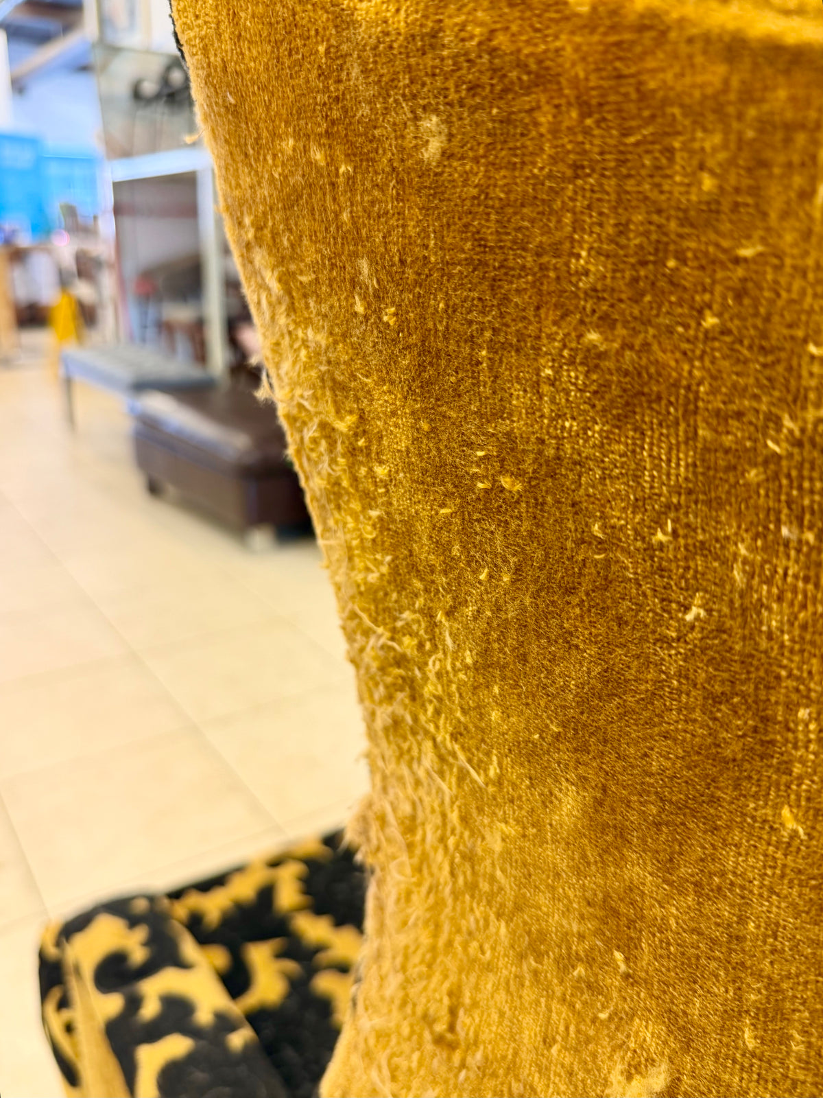 Vintage Statement High-Back Velvet Armchair
