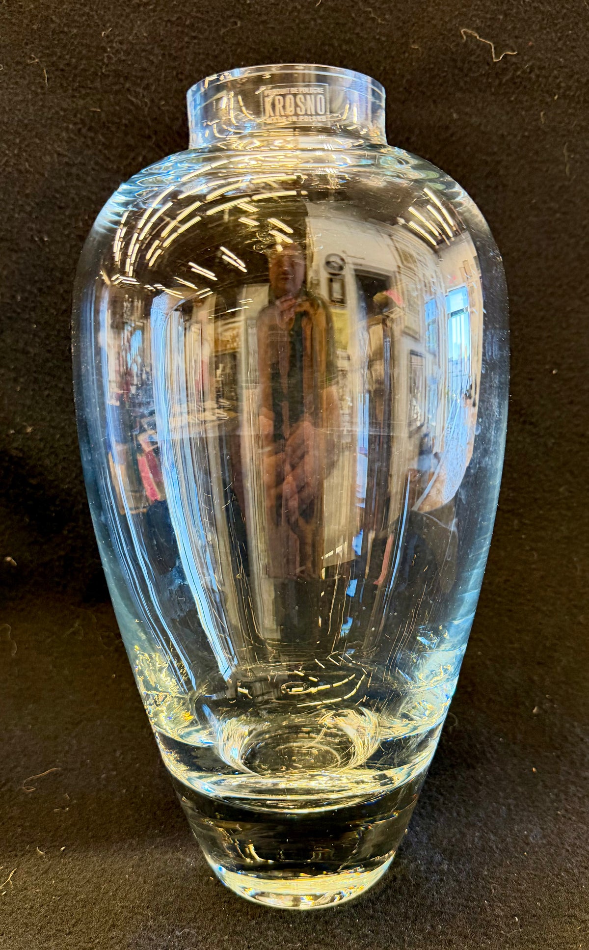 Vibrant Vintage Krosno Heavy Handcrafted Glass Sculpture / Vase