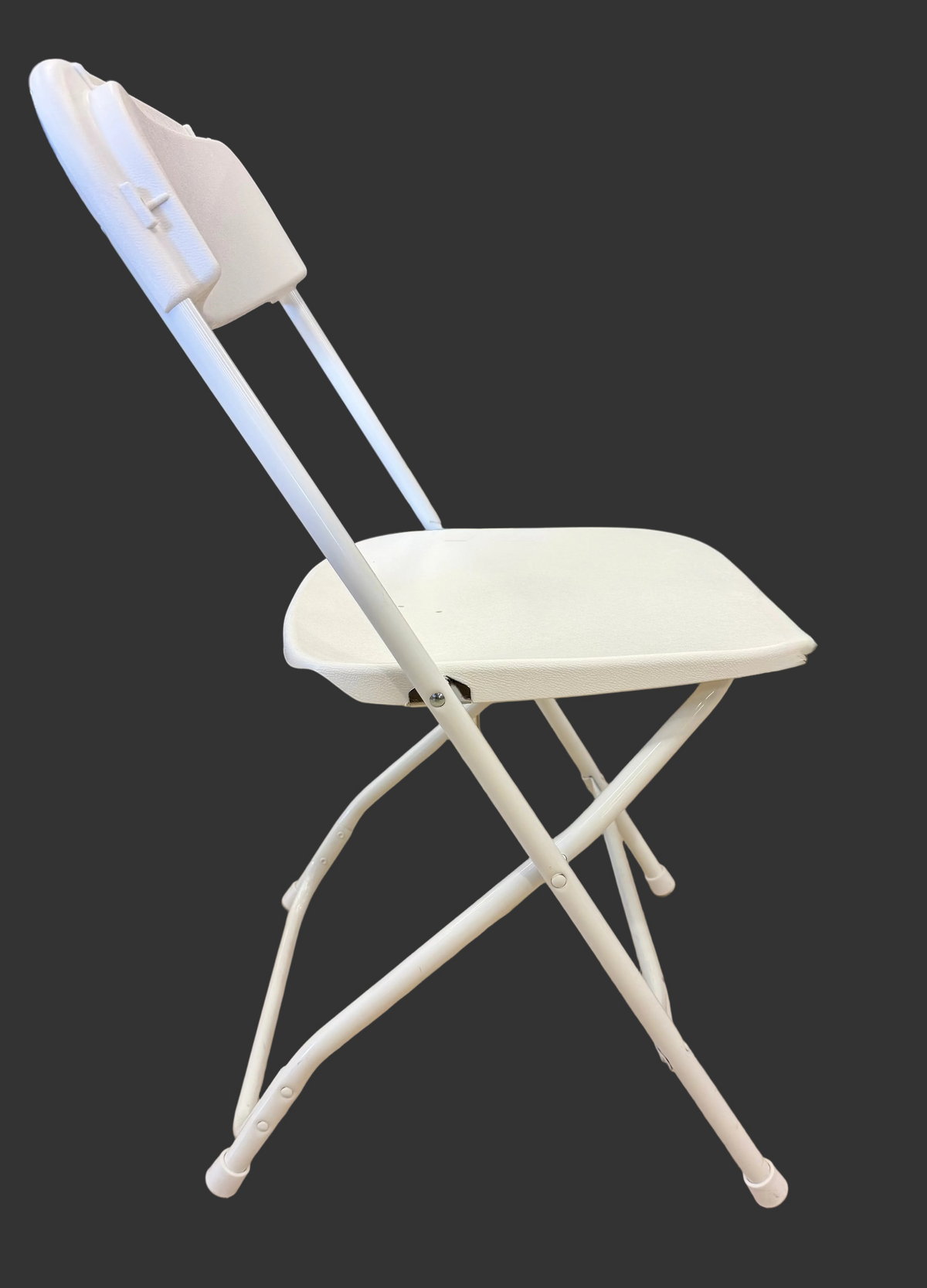 Modern White Resin and Steel Folding Chair