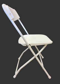 Modern White Resin and Steel Folding Chair