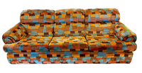 Vibrant Geometric Pattern Mid-Century Modern Sofa