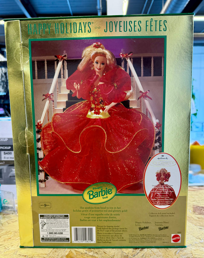 Vintage 1993 Special Edition Happy Holidays Barbie Doll (Model 10824)