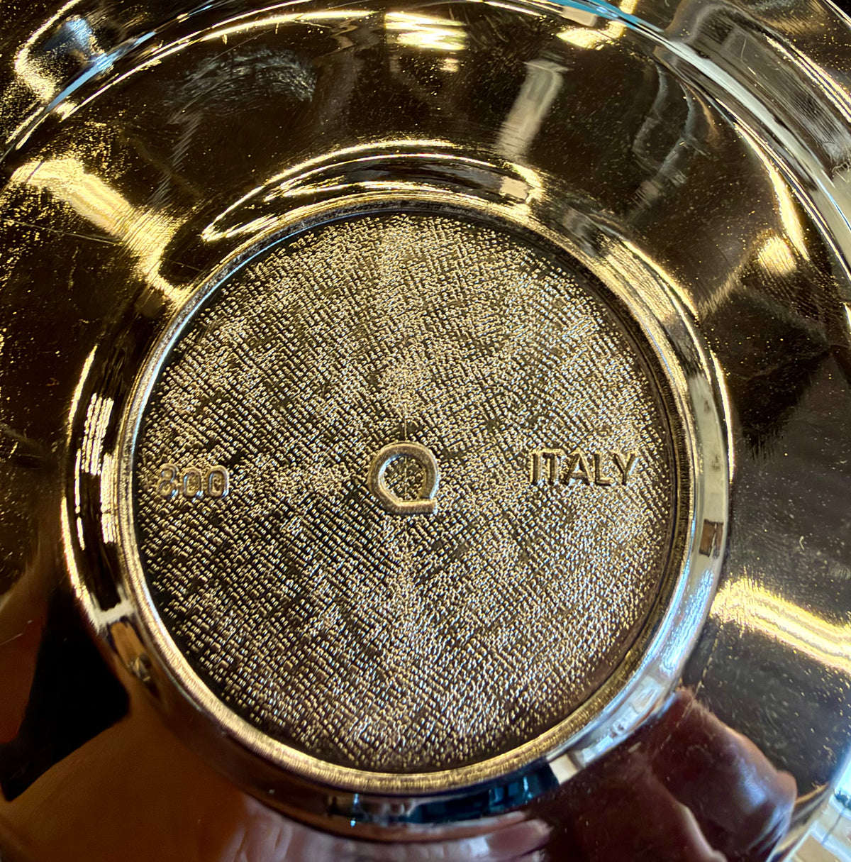 Rare Vintage Italian Mid-Century Modern Nickel-Plated & Porcelain 25-Piece Demitasse Set