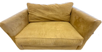 Luxurious Faux Suede Loveseat in Warm Neutral