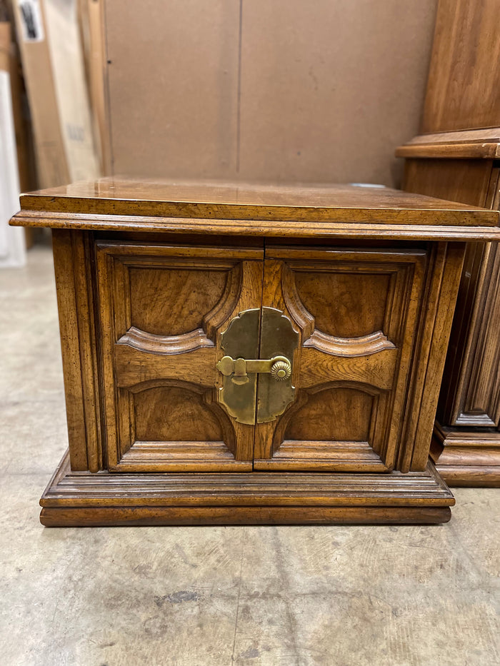 Wooden Side Table With Latch Handle