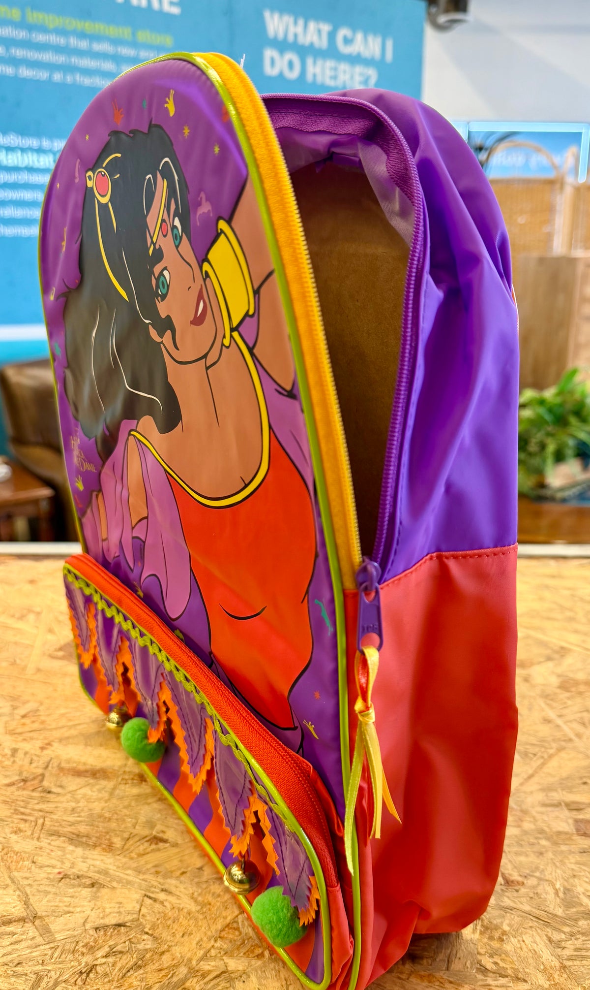 Rare Vintage 1996 Disney's The Hunchback of Notre Dame Esmeralda Festival of Fools Backpack