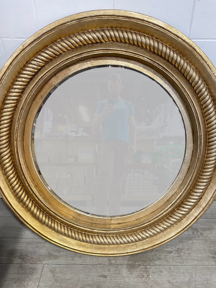 Ornate Solid Wood-Framed Mirror with Bevell