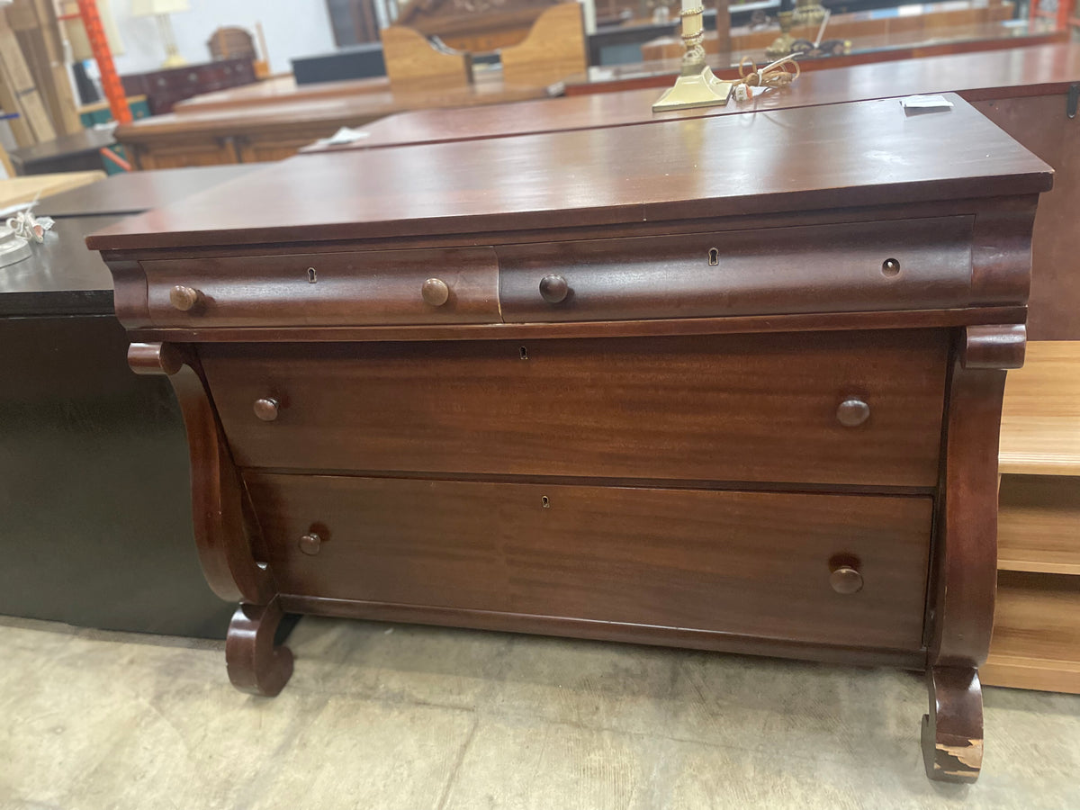 4 Drawer Wooden Buffet With Wooden Handles