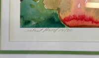 Elizabeth Berry “Hibiscus” — Signed Artist Proof Watercolor, Gold Gallery Frame