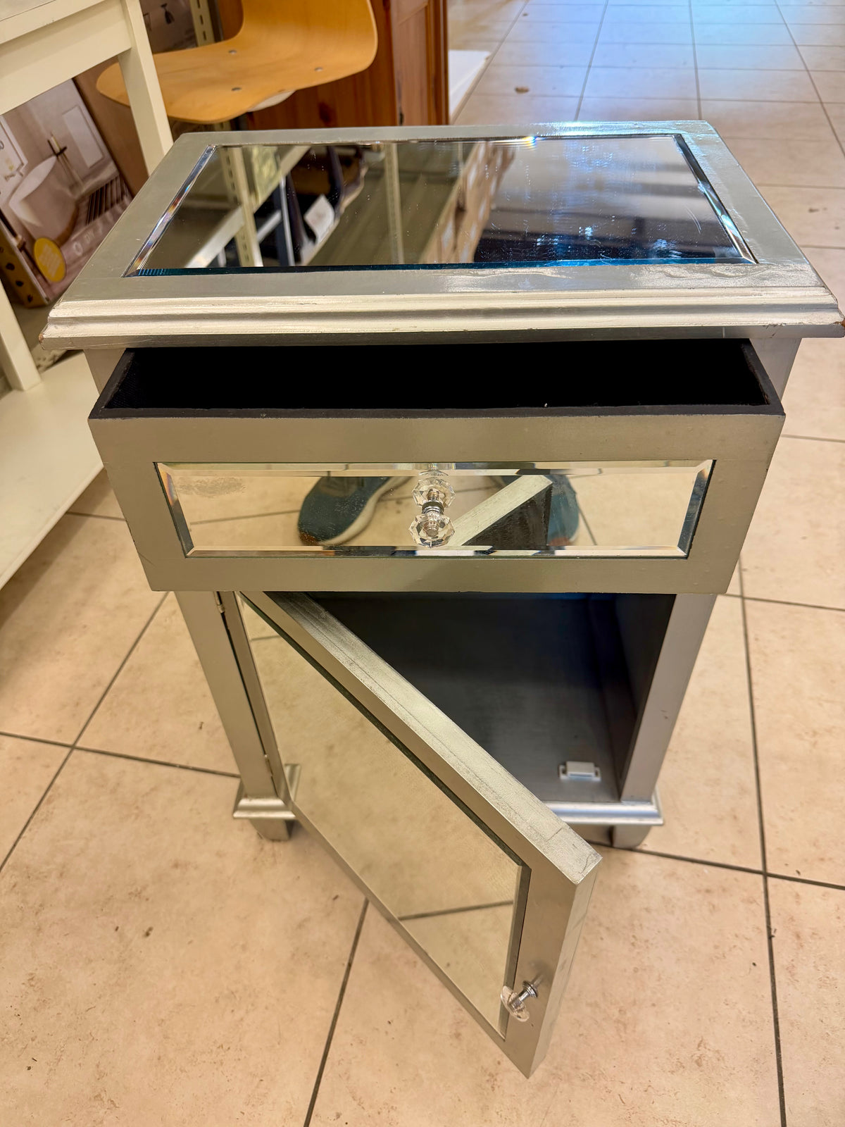 Mirrored Nightstands / Accent Cabinets (Set of 2)