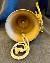 Vintage Solid Brass Nautical Ship's Bell with Anchor Wall Bracket