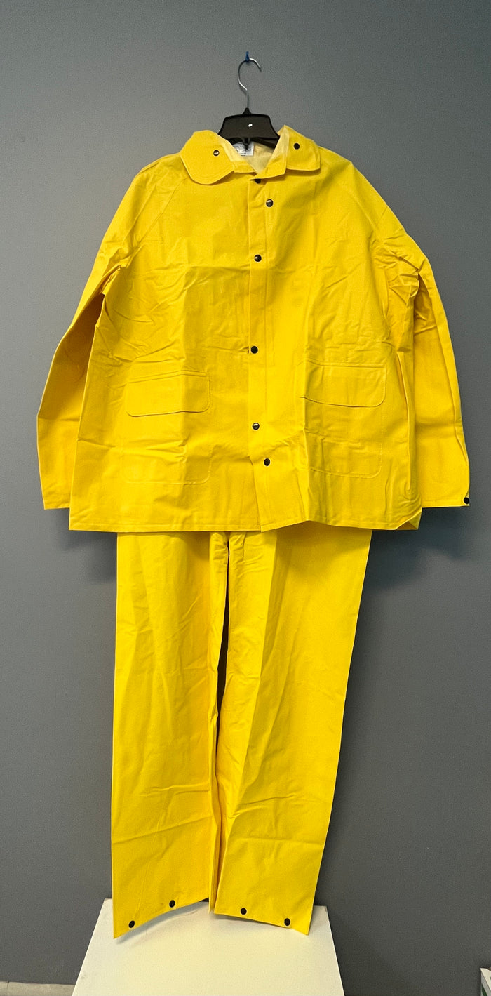 3 Piece Yellow Pvc Rain Suit