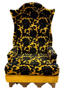 Vintage Statement High-Back Velvet Armchair