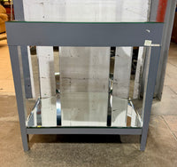 Modern Hollywood Regency Mirrored Side Table – Stepped Deco Design