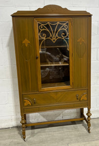 Tall Cabinet With Glass Door and Drawer