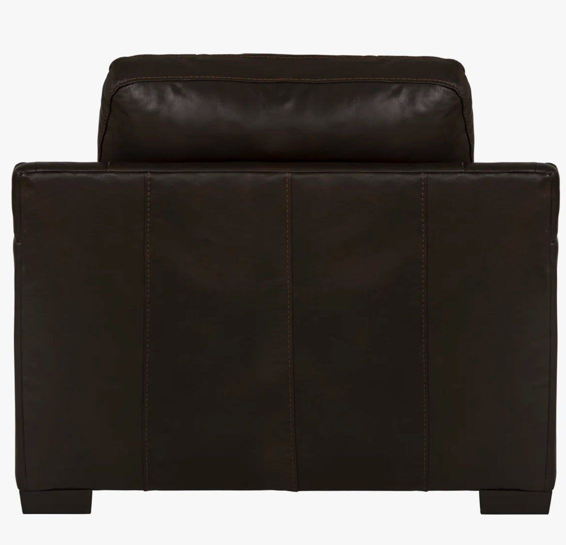 Dark Brown Italian Leather Chair with Decorative Cushion