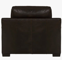 Dark Brown Italian Leather Chair with Decorative Cushion