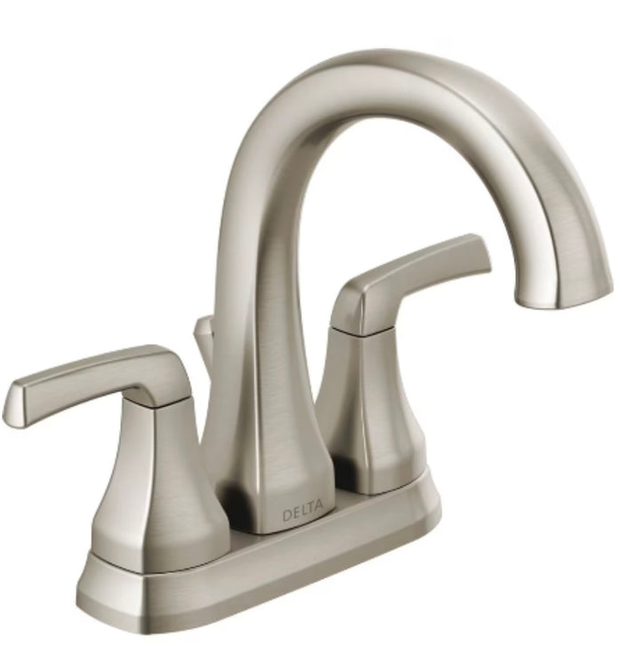 Delta Portwood Two Handle Lever Centreset Bathroom Sink Faucet
