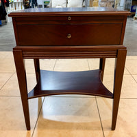 Classic Bombay & Co. Traditional Mahogany Accent End Table with Pull-Out Butler Tray