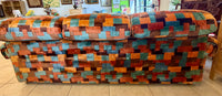 Vibrant Geometric Pattern Mid-Century Modern Sofa