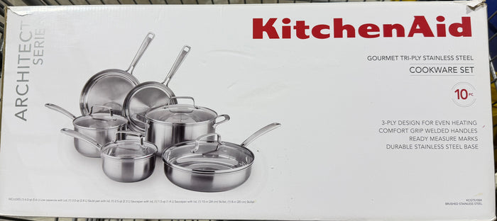 KitchenAid Gourmet series Tri-Ply Series Stainless Steel 10 piece Cookware Set