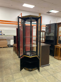 Chinese Lacquer Wood Hexagonal Curio Cabinet