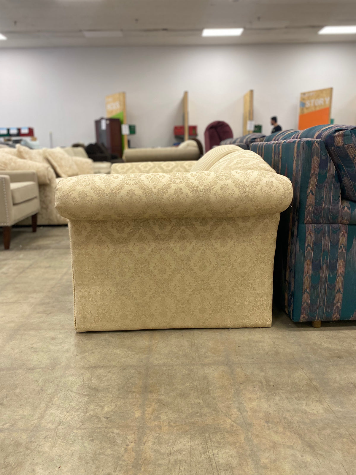 Upholstered Traditional Design Two Seater Sofa