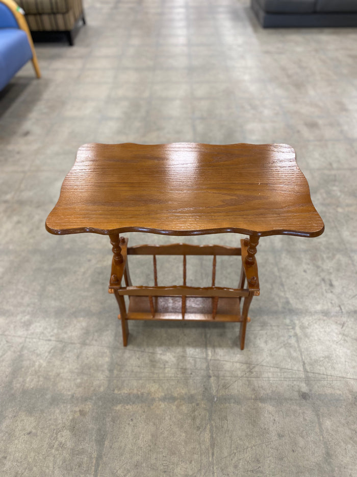 Wooden Magazine Rack Side Table