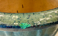 Large Glazed Ceramic Swirl Planter in Deep Green