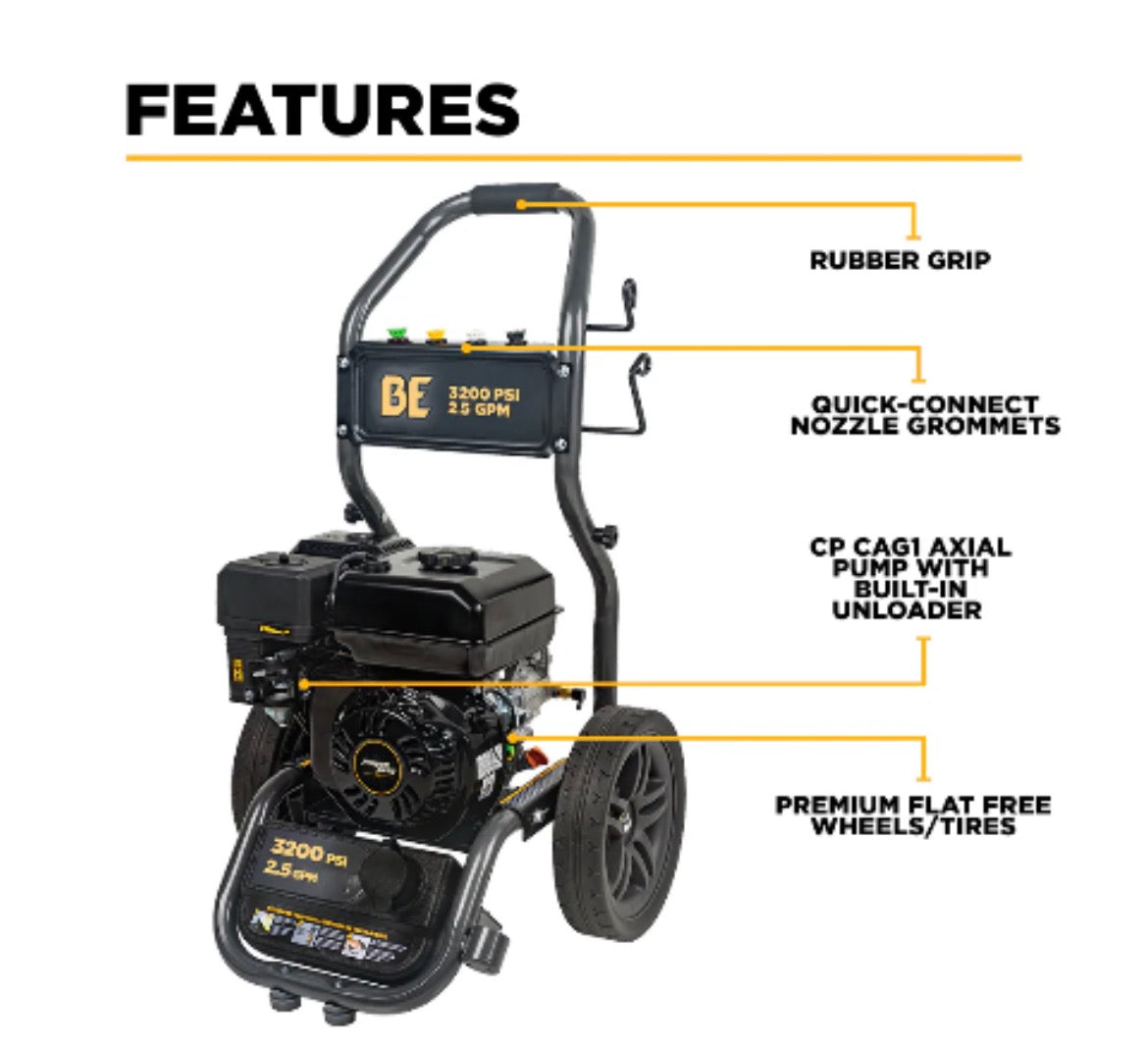 Gas Pressure Washer 3200 Psi 2.5 GPM