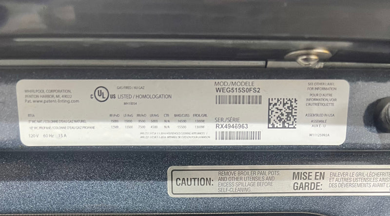 Whirlpool Gas Range With Grates