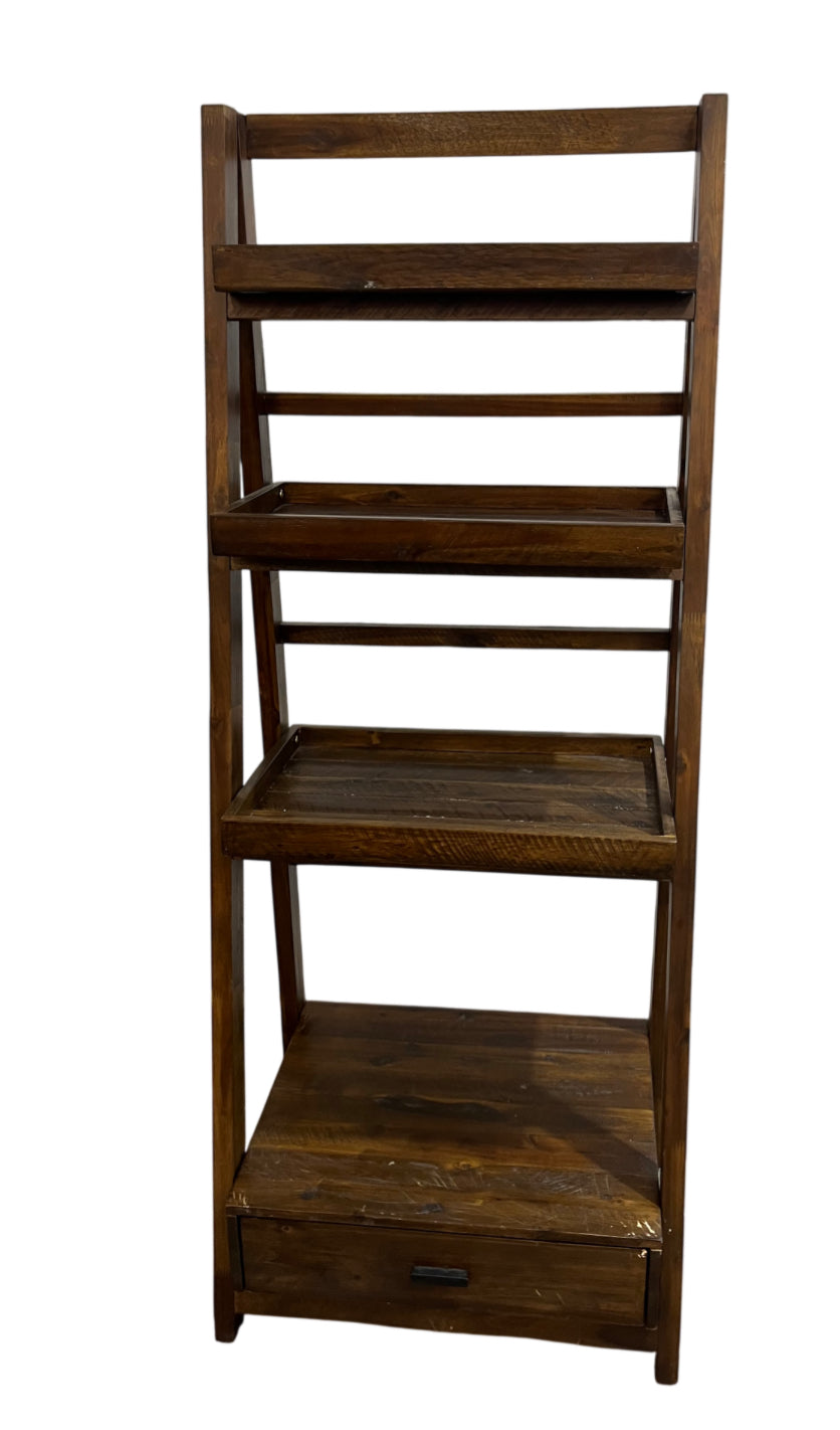 4-Tier Folding Wooden Ladder Shelf