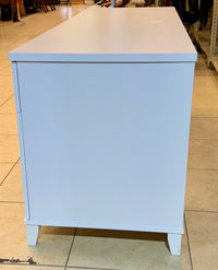 Sleek Modern White Executive Office Desk with Built-in Storage Pedestal